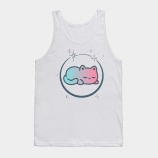 Cute Cat Kitten Kitty in Space Galaxy Tank Top